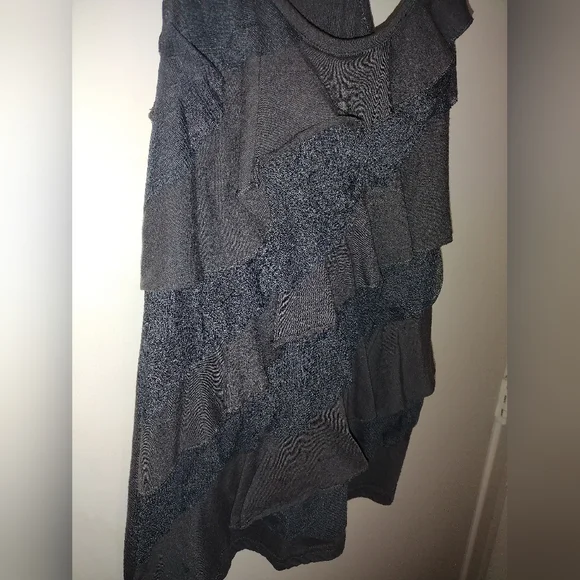 Grey Ruffle Front Tank Top - Picture 1 of 5